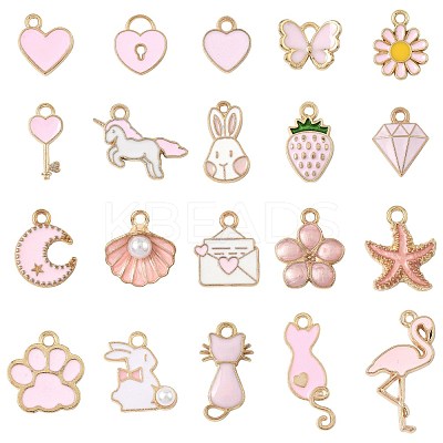 40Pcs 20 Styles Alloy Enamel Pendants ENAM-FS0003-33-1