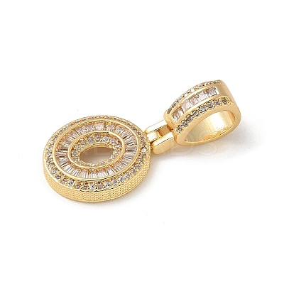 Brass Clear Cubic Zirconia European Dangle Charms KK-R003-01G-00-1