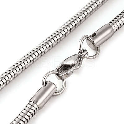 201 Stainless Steel Round Snake Chain Necklaces for Women LS-NJEW-G140-06E-P-1-1