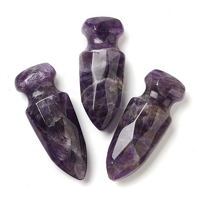 Natural Amethyst Craved Sword Model Ornament DJEW-C019-02M-1