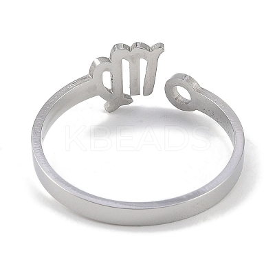Non-Tarnish Constellations 304 Stainless Steel Open Cuff Ring for Women RJEW-L122-001P-09-1