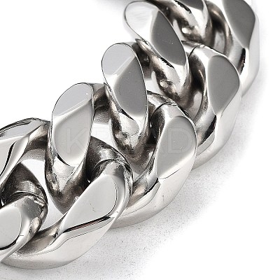 Non-Tarnish 304 Stainless Steel Cuban Link Chains Bracelets for Men & Women BJEW-D031-21C-P-1