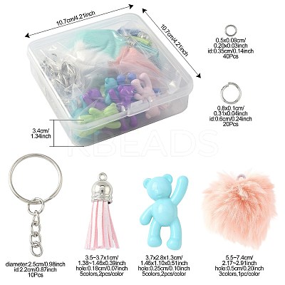 DIY Bear Keychain Making Kits DIY-FS0009-14-1