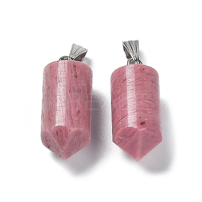 Natural Rhodonite Pointed Pendants G-E596-02P-02-1