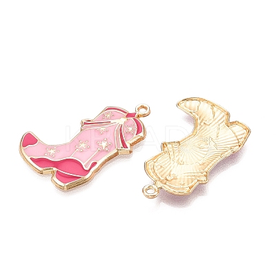 Rack Plating Alloy Enamel Pendants ENAM-N056-384KCG-01-1