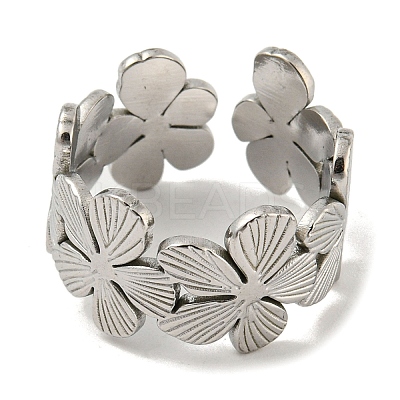 Non-Tarnish 304 Stainless Steel Open Cuff Ring RJEW-C067-21P-1