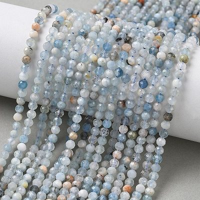 Natural Aquamarine Beads Strands X-G-L651-C09-4mm-1