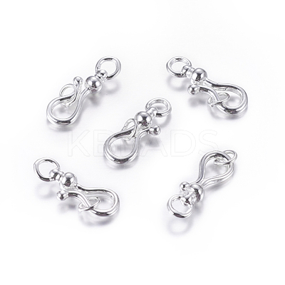 Alloy Hook and Eye Clasps PALLOY-E270-S-1
