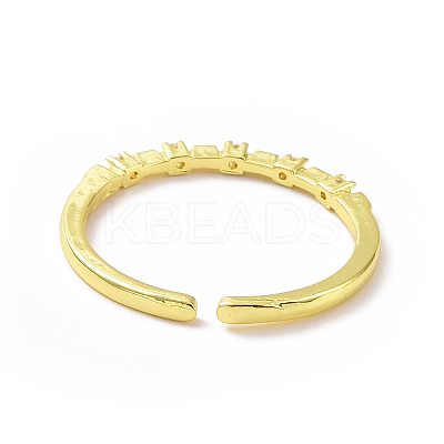 Clear Cubic Zirconia Thin Open Cuff Ring LS-RJEW-H127-36G-1