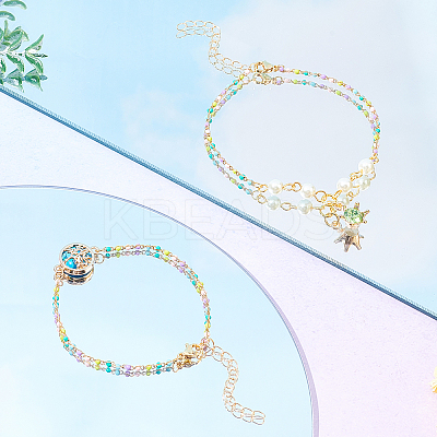 6Pcs 304 Stainless Steel Enamel Twisted Chains Bracelet Makings STAS-UN0029-33-1