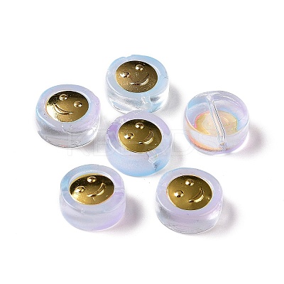 Transparent Spray Painted Glass Beads GLAA-I050-15H-1