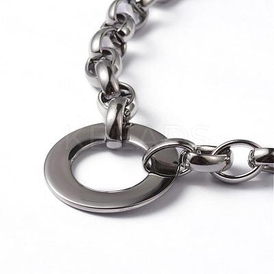 Non-Tarnish Ring 304 Stainless Steel Necklaces NJEW-F196-10P-1