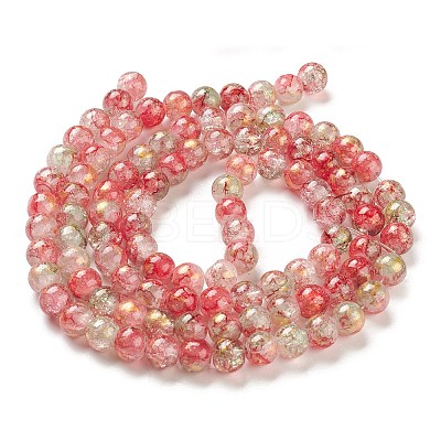 Baking Paint Crackle Glass Bead Strands DGLA-R053-05D-1