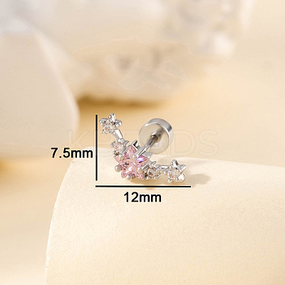 Brass Pave Cubic Zirconia Star Cartilage Earrings FS-WG0D3BD-02-1