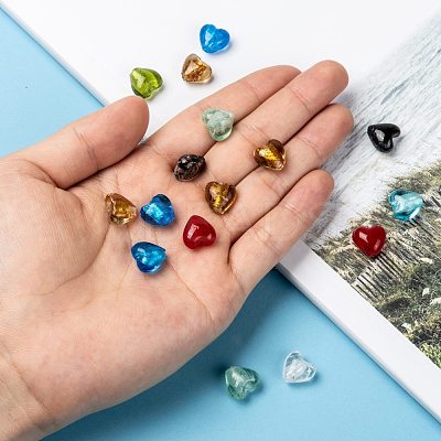 Handmade Silver Foil Glass Beads X-SLH12MMY-1-1