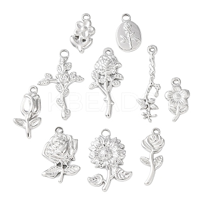 10Pcs 304 Stainless Steel Pendants STAS-P432-09P-1