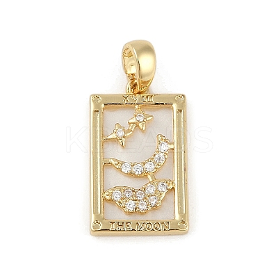 Brass Clear Rhinestone Pendants KK-M002-01G-1