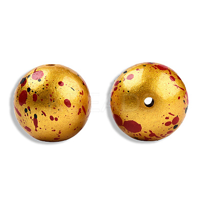 Spray Painted Resin Beads RESI-N034-19-V06-1