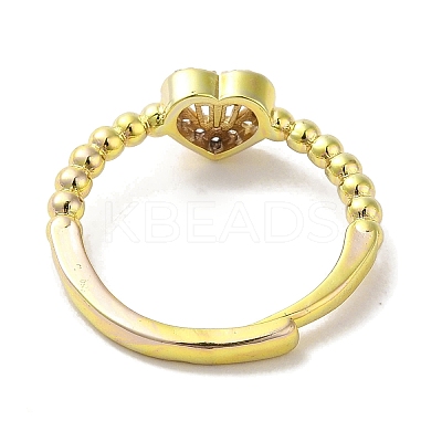 Rack Plating Brass Micro Pave Cubic Zirconia Adjustable Rings RJEW-H228-02G-02-1