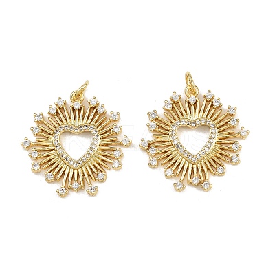 Brass Micro Pave Cubic Zirconia Pendants KK-C132-01B-G-1