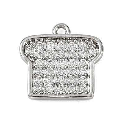 Brass Micro Pave Clear Cubic Zirconia Charms LS-KK-L238-18P-1