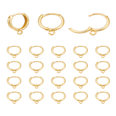 20Pcs Brass Huggie Hoop Earring Findings KK-LP0001-58-1