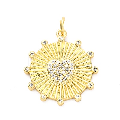 Brass Micro Pave Cubic Zirconia Pendants X-KK-D325-61G-02-1