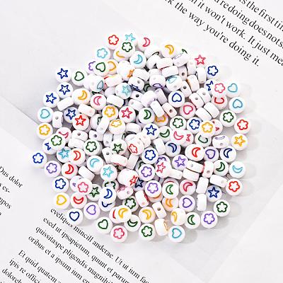 White Opaque Acrylic Beads MACR-YW0001-19E-1