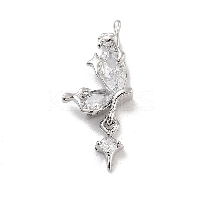 Brass Pave Clear Cubic Zirconia Pendants LS-KK-Z061-14P-02-1