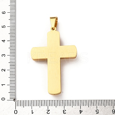 304 Stainless Steel Religion Jesus Cross Pendants STAS-F323-08PG-1