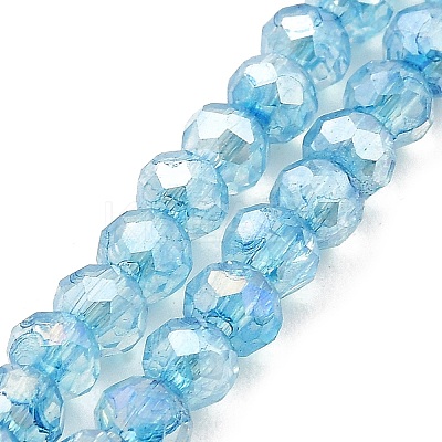 Spray Painted Imitation Jade Glass Beads Strands GLAA-P058-01A-02-1