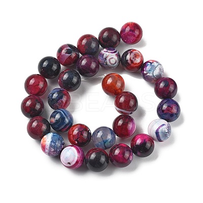 Natural Multi-Color Agate Beads Strands G-A261-B10-14mm-1