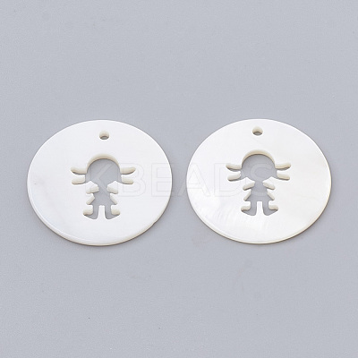 Freshwater Shell Pendants SHEL-N020-10-1