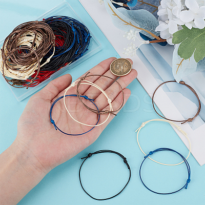 100Pcs 5 Colors Waxed Polyester Cord Bracelets Making BJEW-DR00002-1
