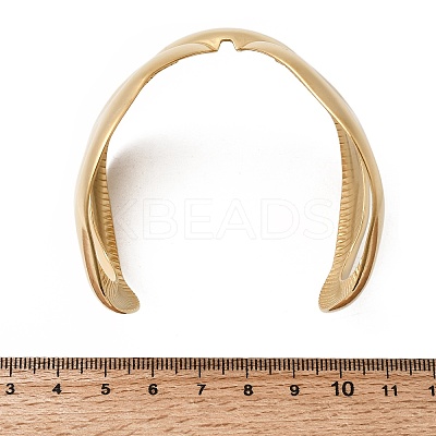 304 Stainless Steel Open Cuff Bangles for Women BJEW-K264-03G-1