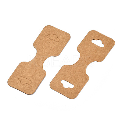 Blank Kraft Paper Fold Over Jewelry Display Cards with Hanging Hole LS-CDIS-N003-01-1