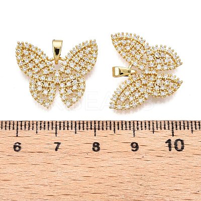 Brass Micro Pave Cubic Zirconia Pendants KK-T070-33G-1