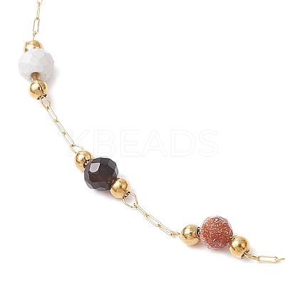 304 Stainless Steel Chain Anklets for Women AJEW-AN00691-1