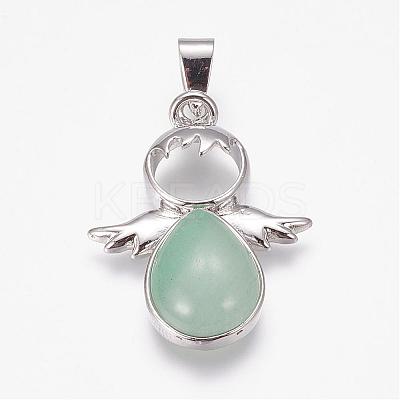 Natural Green Aventurine Pendants G-G651-A13-1