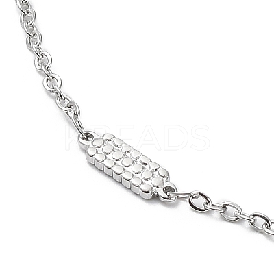 Non-Tarnish 304 Stainless Steel Rectangle Link Chain Necklace NJEW-K249-05P-1