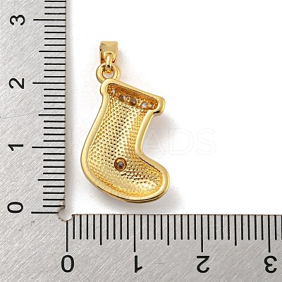 Christmas Brass Micro Pave Cubic Zirconia Pendants KK-H468-02C-02G-1