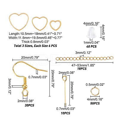 Heart Drop Earring DIY Making Kit DIY-UN0003-03-1