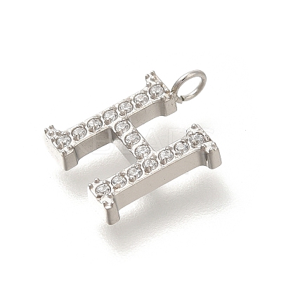 304 Stainless Steel Micro Pave Cubic Zirconia Pendants STAS-H228-06P-H-1
