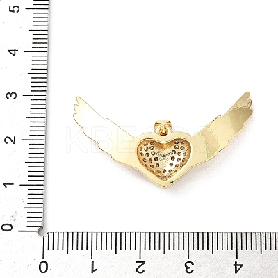 Brass Micro Pave Clear Cubic Zirconia Pendants KK-B141-34G-1
