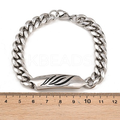 304 Stainless Steel Cuban Link Chain Bracelets for Men Women BJEW-G766-05P-03-1