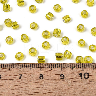 6/0 Round Silver Lined Round Hole Glass Seed Beads X-SEED-A005-4mm-30-1