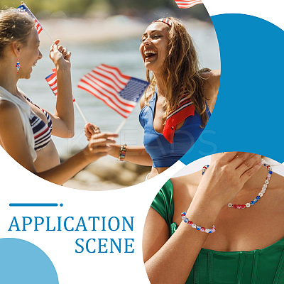 Independence Day Glass Beads Sets DIY-PH0023-63-1