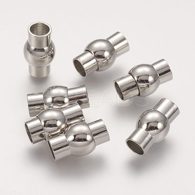 Brass Magnetic Clasps with Glue-in Ends KK-G230-6mm-P-NF-1