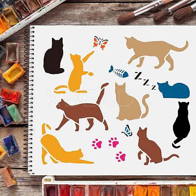Plastic Reusable Drawing Painting Stencils Templates DIY-WH0172-294-1