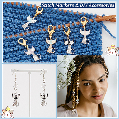 Cat Stitch Markers HJEW-AB00242-1